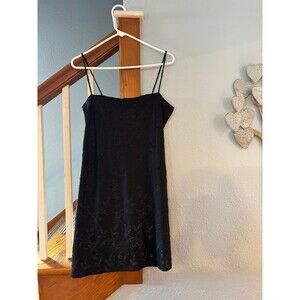 Rhapsody usa vtg y2k floral black dress whimsigoth witchy dark romance L noir